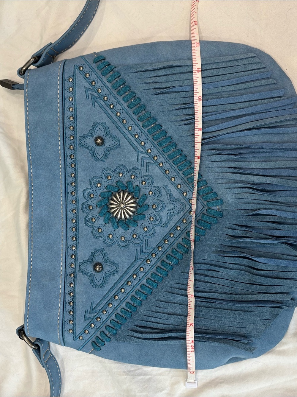 NWT Montana West Blue Fringe Crossbody Bag - Picture 3 of 9